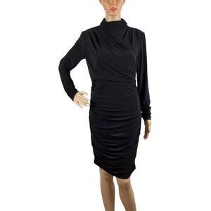 Express Ruched Bodycon Dress Size M Black